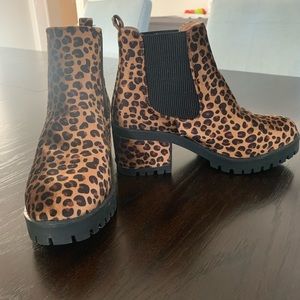Seven7 Leopard Print Boots Size 9